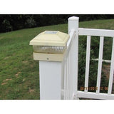 Set of 6 White Fence Post Lights with Ultra-Bright LED Bulbs