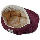 18-inch Burgundy & Beige Small Dog & Cat Bed by Armarkat