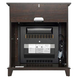 Freestanding Electric Fireplace Heater in Brown Wood Finish