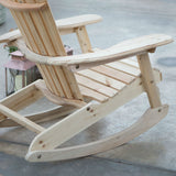 Patio Porch All Weather Indoor - Outdoor Natural Adirondack Rocking Chair