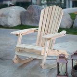 Patio Porch All Weather Indoor - Outdoor Natural Adirondack Rocking Chair