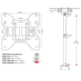 Adjustable Wall Mount TV Stand Bracket for up to 40-inch TV