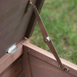 Solid Wood A-Frame Outdoor Dog House with Food Bowl and Storage