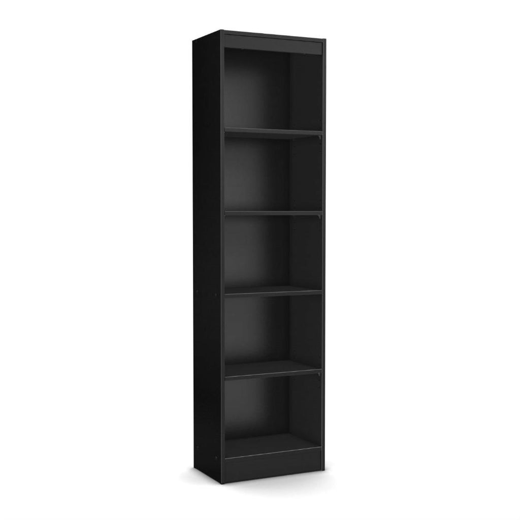 Modern 69-inch Tall Skinny 5-Shelf Bookcase in Black Oak Finish