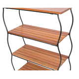 Freestanding 4-Shelf Wood Metal Shelving Unit Bookcase