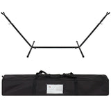 Portable Blue Green Stripe Cotton Hammock with Metal Stand and Carry Case