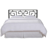King size Modern Meander Greek Spiral Headboard in Black Metal Finish