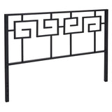 King size Modern Meander Greek Spiral Headboard in Black Metal Finish