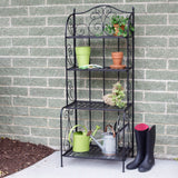 Outdoor - Indoor Durable Metal Bakers Rack Potting Bench Garden Shelving Unit