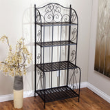 Outdoor - Indoor Durable Metal Bakers Rack Potting Bench Garden Shelving Unit