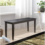 Solid Wood Entryway Accent Bench in Black
