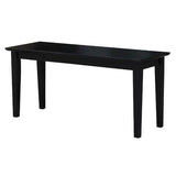 Solid Wood Entryway Accent Bench in Black