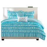 Light Blue Full-Queen 5-Piece Comforter Set w- 2 Shams & 2 Pillows