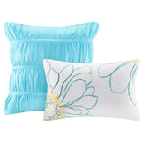 Light Blue Full-Queen 5-Piece Comforter Set w- 2 Shams & 2 Pillows