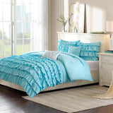 Light Blue Full-Queen 5-Piece Comforter Set w- 2 Shams & 2 Pillows