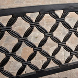 4-Ft Metal Garden Bench with Bronze Highlights over Antique Black Finish