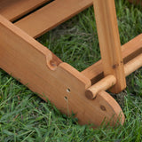 Outdoor Adirondack Chair Recliner with Slide-Out Ottoman in Kiln-Dried Fir Wood