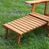 Outdoor Adirondack Chair Recliner with Slide-Out Ottoman in Kiln-Dried Fir Wood