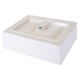 Contemporary 20-inch Bathroom Ceramic Vessel Sink in White