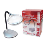 LED Illuminated 2X Magnifying Glass - Desk Lamp