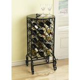 Black Iron 15-Bottle Wine Rack Accent Table