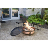 Solid 100-Percent Copper Fire Pit with Stand Screen and Cover