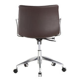 Dark Brown Mid-Back Comfortable Mid-century Modern Office Chair with 26.7-in Wide Seat