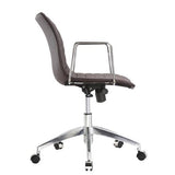 Dark Brown Mid-Back Comfortable Mid-century Modern Office Chair with 26.7-in Wide Seat