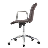 Dark Brown Mid-Back Comfortable Mid-century Modern Office Chair with 26.7-in Wide Seat