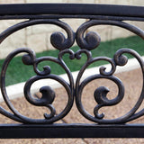 Outdoor Garden Bench with Slatted Seat and Rustic Metal Finish