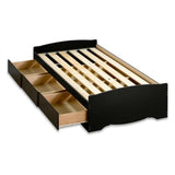 Twin XL Platform Bed with Bookcase Headboard & 3 Storage Drawers