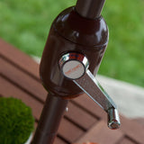 9-Ft Push Button Tilt Patio Umbrella with Rust Red Orange Shade and Bronze Finish Pole