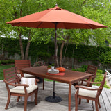 9-Ft Push Button Tilt Patio Umbrella with Rust Red Orange Shade and Bronze Finish Pole