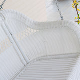 White Resin Wicker Porch Swing with Hanging Chain - 600-lb Weight Capacity