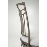 Bronze Metal Finish 30-inch Bar Stool with White Upholstered Swivel Seat