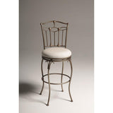 Bronze Metal Finish 30-inch Bar Stool with White Upholstered Swivel Seat