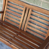 Contemporary Outdoor 2-Seat Garden Bench with Weather Resistant Wood Finish