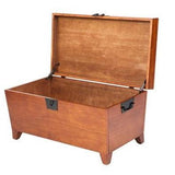 Wooden Lift Top Coffee Table Storage Trunk in Mission Oak Finish