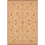 7'6 x 10'9 Large Area Rug with Floral Vine Leaves Pattern in Terracotta