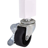 Rolling White Wood Granite Top Kitchen Island Cart