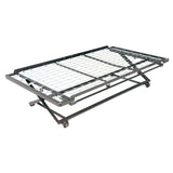 Twin White Metal Daybed Frame with Pop Up Trundle Bed