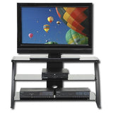Black Modern Flat Screen Panel TV Stand - Entertainment Center