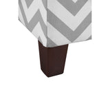 Grey & White Chevron Stripe Padded Storage Ottoman Bench