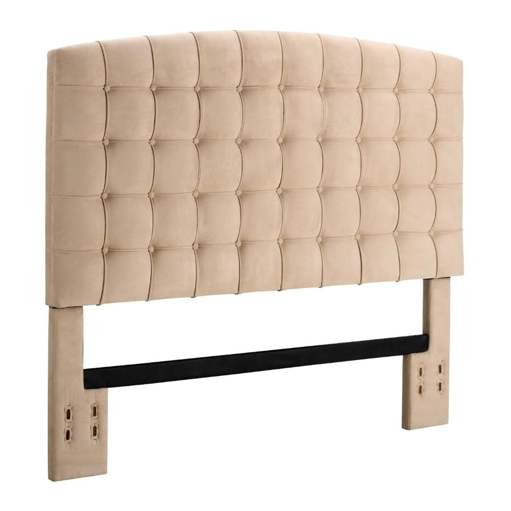 Full - Queen size Tufted Padded Upholstered Headboard in Beige