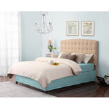 Full - Queen size Tufted Padded Upholstered Headboard in Beige