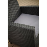 4-Piece Outdoor Patio Furniture Set in Grey Resin Wicker and Cushions