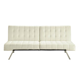 Splitback Multi-Position Futon Sofa Sleeper in Vanilla
