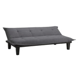 Charcoal Microfiber Click-Clack Futon Sofa Bed Lounger