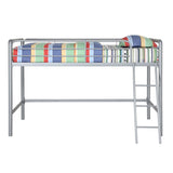 Twin size Bunk Bed Style Metal Loft Bed in Silver