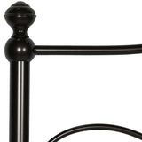 Queen size Complete Elegant Metal Bed Frame with Spiral Pattern Headboard and Footboard